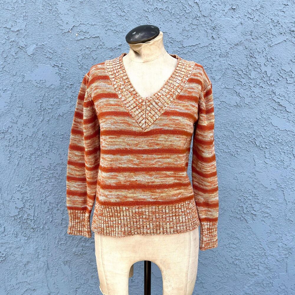 Space Dye 70s Sweater In Orange Womens large Hippie